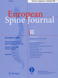 'European Spine Journal'지 논문게재 (Vol.18, Supplement 4, September 2009) 이미지